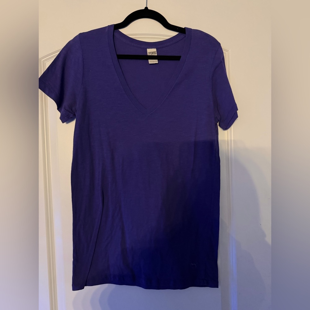 PINK Victoria's Secret Deep Purple V-Neck Tee